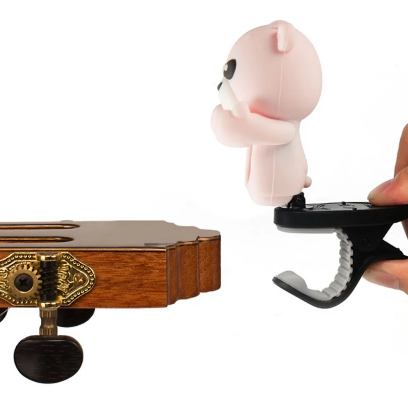 Karikačný tuner roztomilého medveďa pre gitarovú/elektrickú gitaru/husle/ukulele a ďalšie strunové nástroje Chro Tuner Electric Bass Tuner