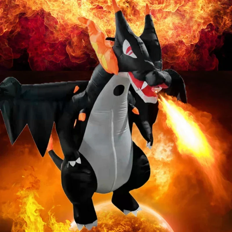 Karizard kostým Halloween Anime Anime nafukovacie pľuvanie Fire Dragon Flamingo Cosplay kostým Dospelý muži Dospelí muži Role Hranie večierkov