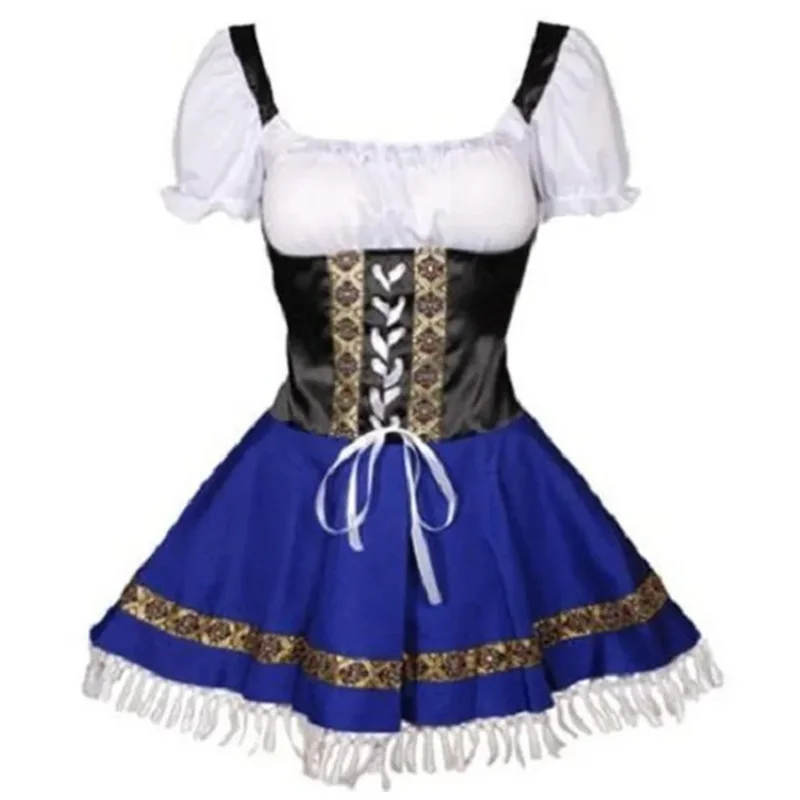 Karneval oktoberfest dirndl kostým krčmy wench servírka Maid Bar Outfit Cosplay Halloween Fancy Party Dress OA401