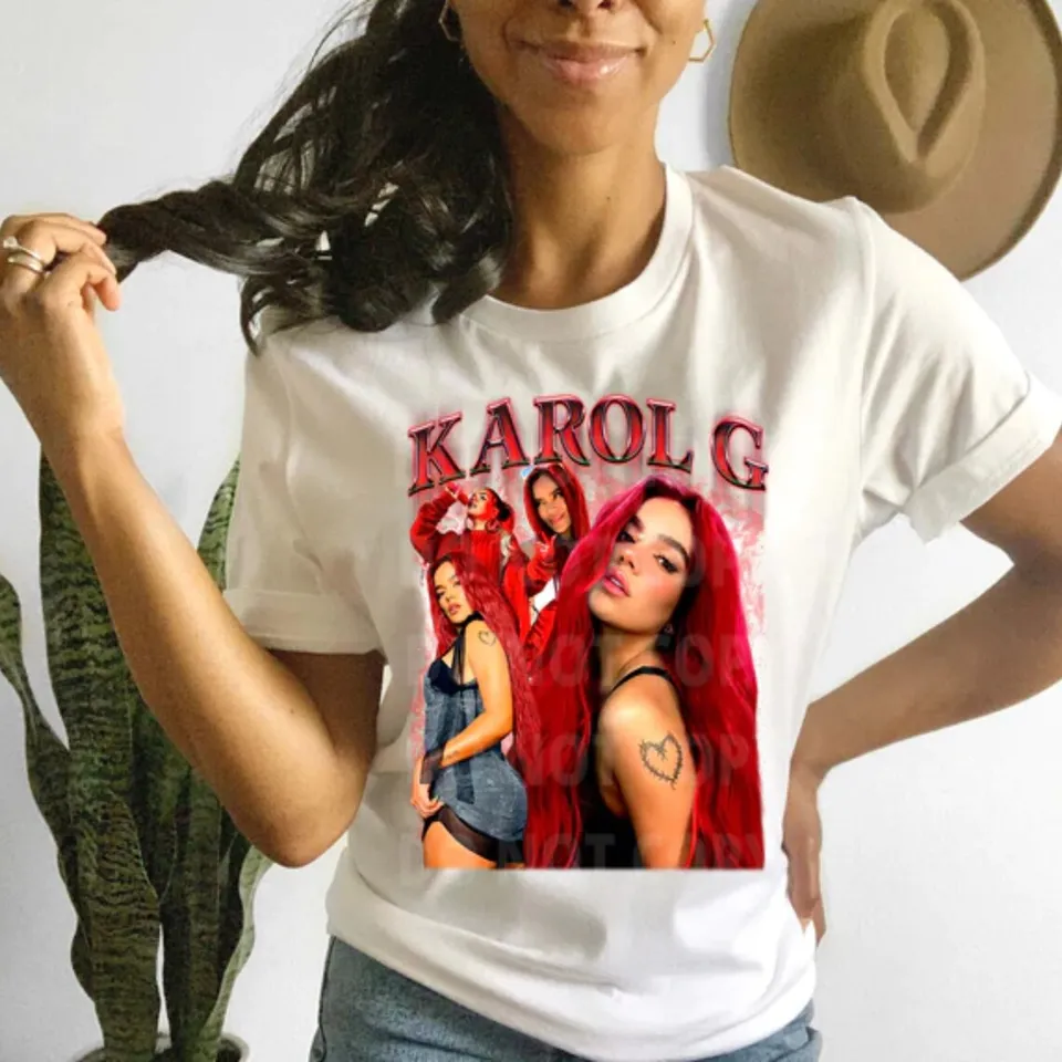 Karol G Red Téma Karol G Red Hair košeľa bichota červená košeľa Bichota Red Karol G Merch Team Karol G tričko