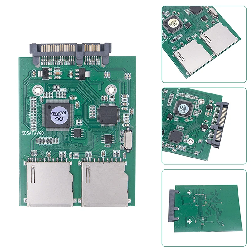 Karta Dual SD na SATA Tvrdý diskový adaptér Industrial SD na Serial Port Pevná doska Podpora RAID 0 vysokorýchlostná stajňa