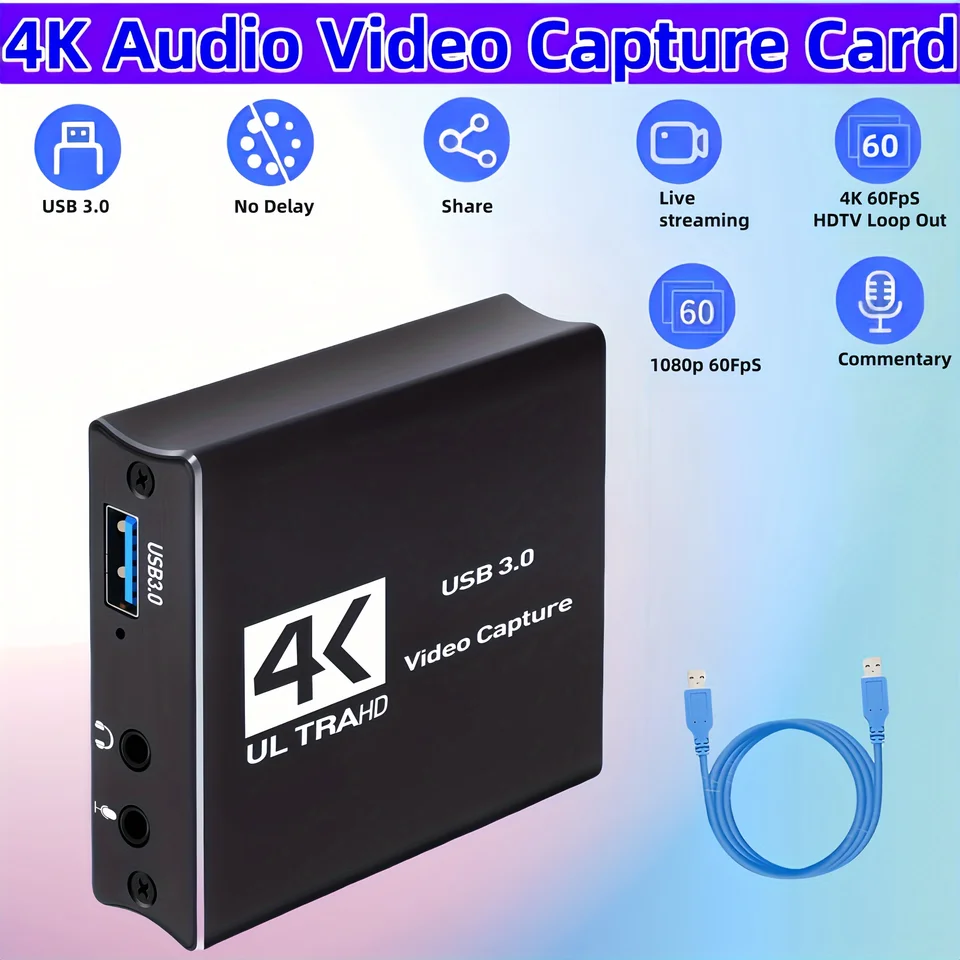 Karta zachytávania zvukov a videohier 4K 1080p 60 snímok za seku