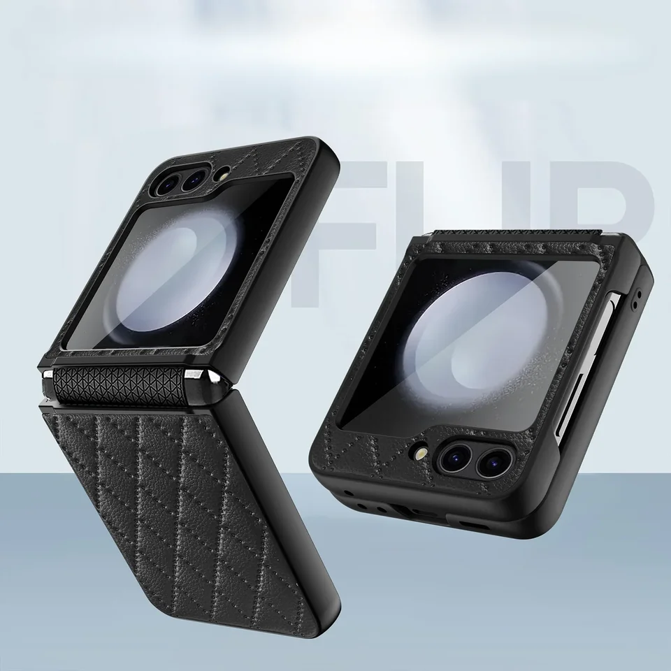 Kastída pre kožené sklo pre telefón pre Samsung Galaxy Z Flip 6 5 4 Flip6 Flip5 Flip5 Flip4 5G Ochrana proti nárazu