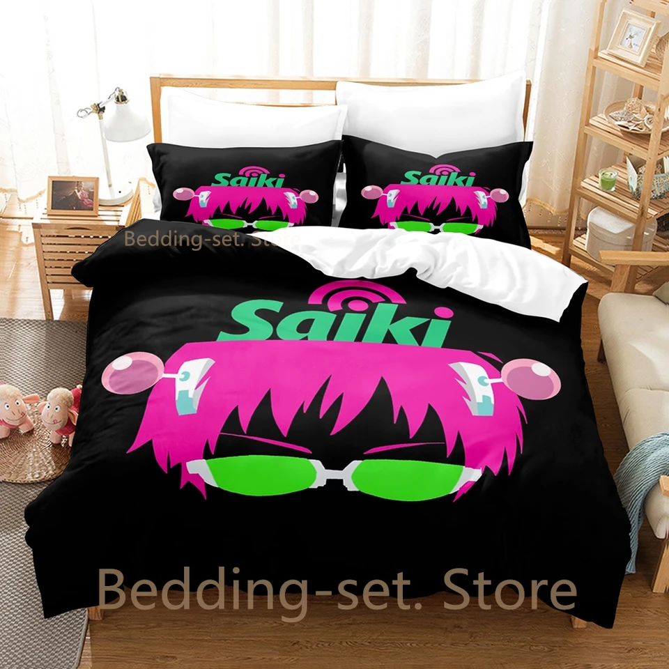 Katastrofálny život Saiki K Bedding Set Single Twin Full Queen King Veľkosť postele Spátka Duvetcover Sets Anime Bed Set Set