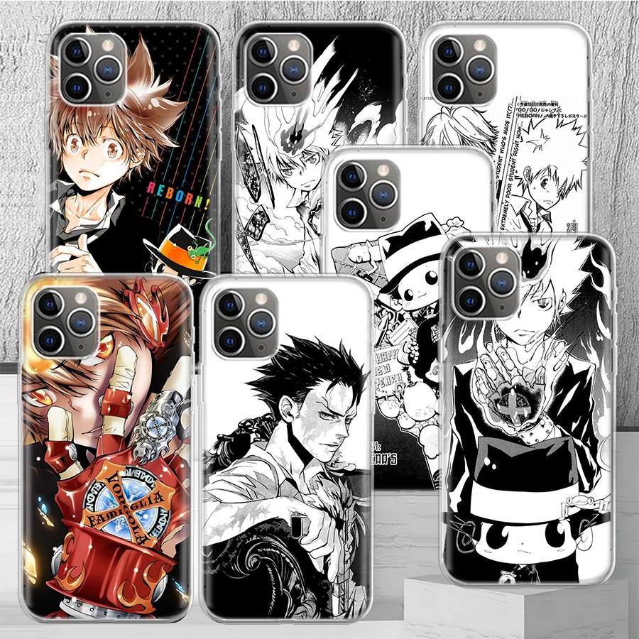 Katekyo Hitman Reborn Cover Puzdro pre iPhone 11 12 13 Mini 14 15 16 Pro Max 7 Plus x XS XR 8 SE Soft Pattern Coque Fundas