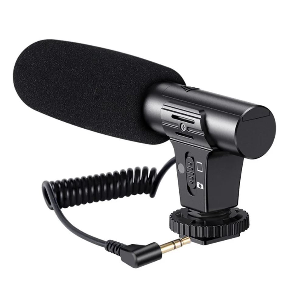 Katto Aktualizované 3,5 mm HD Video nahrávanie mikrofónu Inteligentné redukcie šumu Mic pre mobilný telefón/SLR fotoaparát
