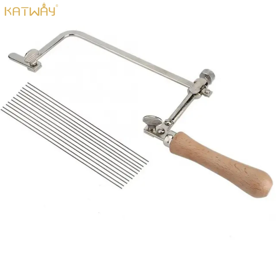 Katway Mini nastaviteľná ručná píla u typu oceľový luk s 12 pílami pre šperky, drevo, remeselnícke nástroje sada HH-AA167
