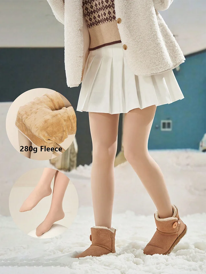 Kave 300g Zimné teplé fleece pančucháče Ženy Čierne nahé zahustené zamatové legíny pružné čierne legíny Streetwear Pantyhose 2024