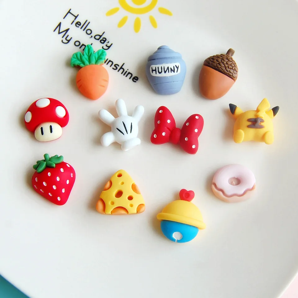 Kawaii 3D klasická karikatúra palmová huba zvončeka na vlasy Kaderové príslušenstvo Púzdro Náušnice Náušnice Oprava dekorácie veľké nechty Art Charms