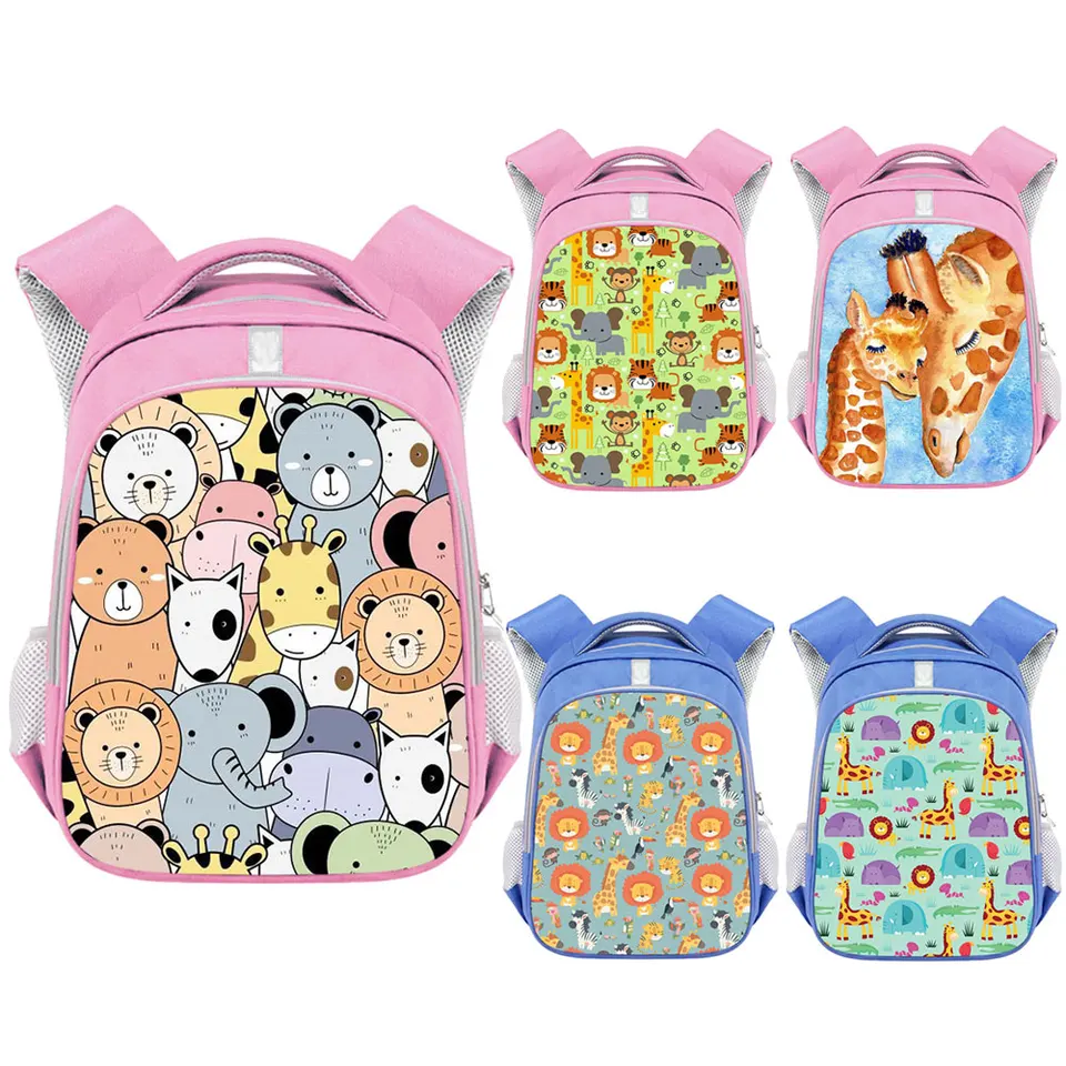 Kawaii Animal Lion Monkey Puppy Dog Pes Giraffe Batoh pre deti Školské tašky pre deti materská škola škola batoh chlapci dievčatá kniha BAG BAG