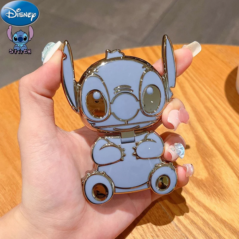 Kawaii Anime Disney Stitch Držitelia telefónov so zrkadlami Lilo Stitch Telefón zadné nálepky prenosné neverné držiak ozdoby dievča