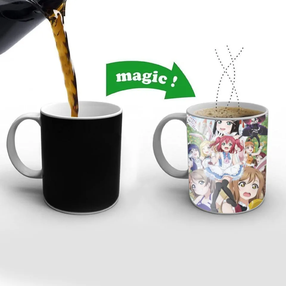 Kawaii Anime Love Live! Doprava zadarmo hrnček meniaca farba keramická káva hrnčeky kúzelník čajový šálka Najlepší darček