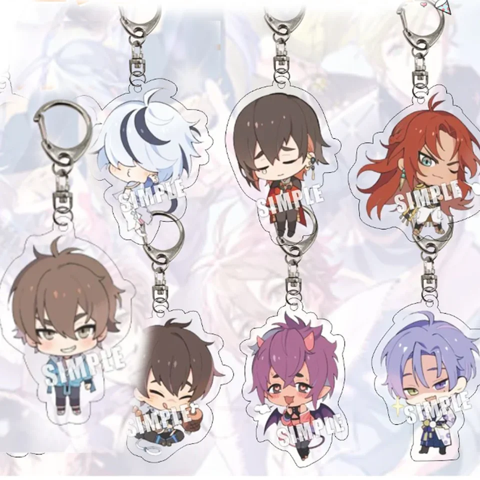 Kawaii Anime Nu Carnival Cosplay akrylové kľúče Nu: Karneval Eiden Aster Blade Quincy Dante Pendant Keyring Fanúšikovia Zhromaždiť darček