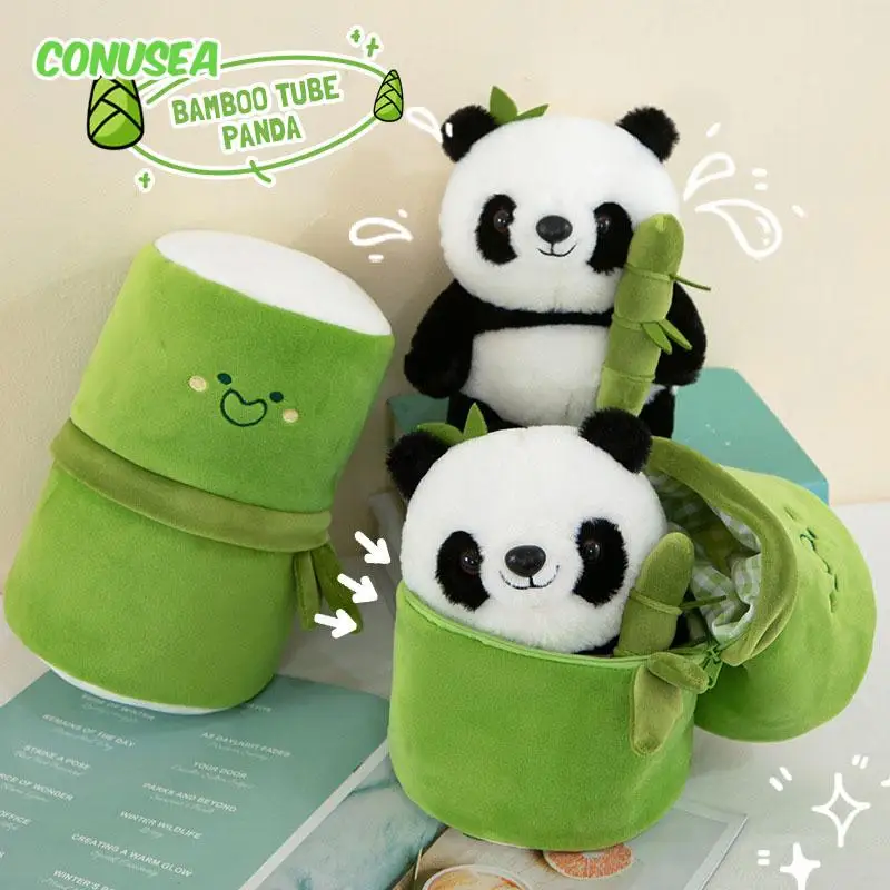 Kawaii bambus panda panda Doll Dolls Toy Hrace Soft Shalded Plush Plushie vankúše hračky pre dievčatá priateľka Chidren Gifts Halloween