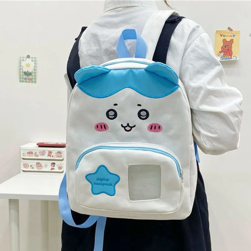 Kawaii Chiikawa Pain taška roztomilý karikatúra Anime jednoduchý študent cestovanie veľkej kapacity panelové plátno batoh hračky dievčatá narodeninové darčeky