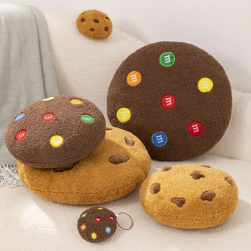 Kawaii Chocolate Cookie plyšový vankúš okrúhle jedlo sedadlo vankúš hnedá farba hádzanie vankúša plnené plyšové peluche darček