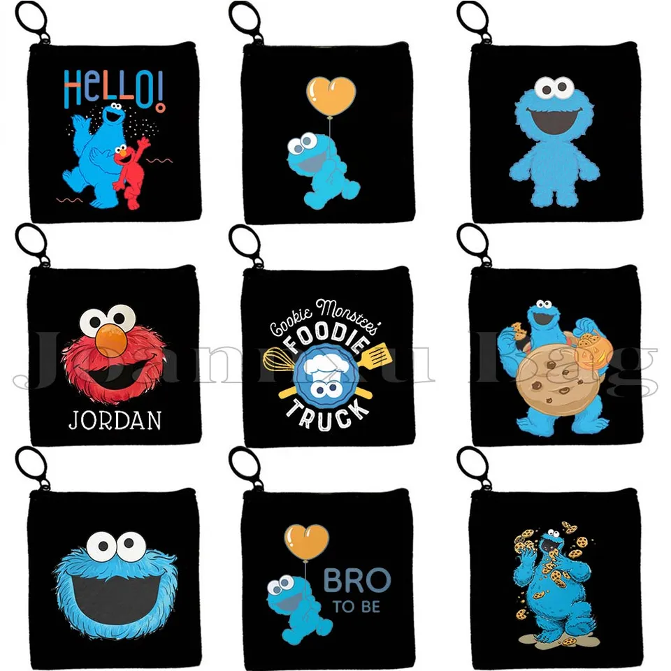 Kawaii Elmo cookie monštrum roztomilé tvár Elmo's Street Cartoon Hello Sesame Street Canvas CoIN