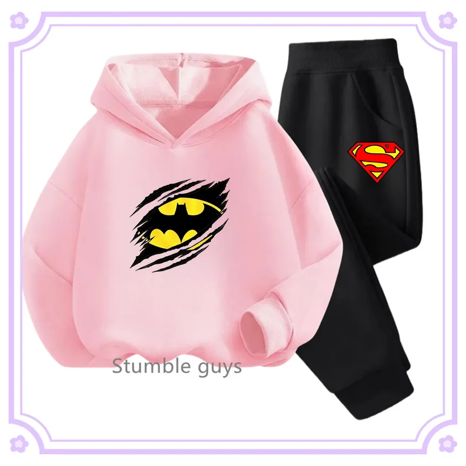 Kawaii Fashion Batman Kids Hipster Cool Suit Boys Dievčatá mikiny nohavice obleky chlapci pre pullover športové oblečenie pre deti
