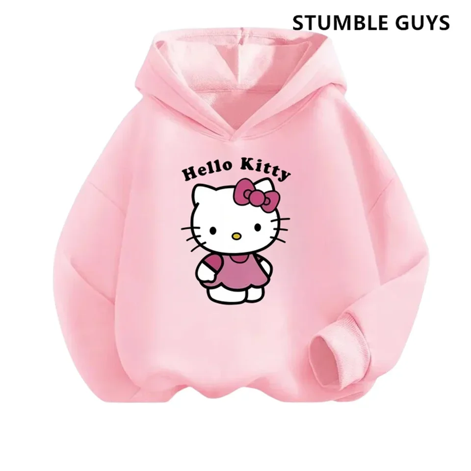Kawaii Hello Kitty Hoodie Set Kids Casual Funny Tracksuit Boys Kuromi Hoodies dlhé nohavice 2pcs Sets detské sveter oblečenie