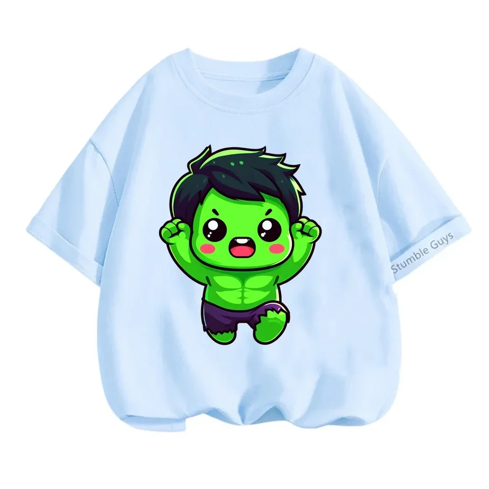 Kawaii Hulk Cartoon Boys Clothes Dievčatá 3-14 rokov staré detské super heros tričko Fashion letné letné dospievajúce vrcholy
