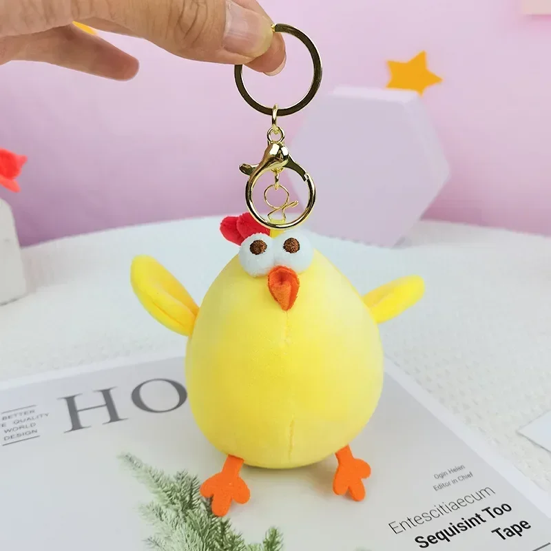 Kawaii karikatúra Dundun kuracie plyšové plyšové plyšové zvieracie autá Kľúčový reťaz pár batohový batoh dekorácie deťom narodeniny darček