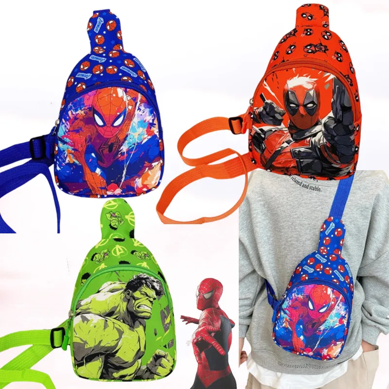 Kawaii Marvel Spiderman Anime Anime Bath Hulk Deadpool Cartoon Bag Cytle Crossbody Bag Cin Coin Vianoce darčeky