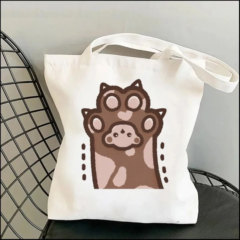 Kawaii mačka z labky dámske ramenné tašky kawaii nakupovanie nákupné plátno tašku na rameno módne dievča kabelky
