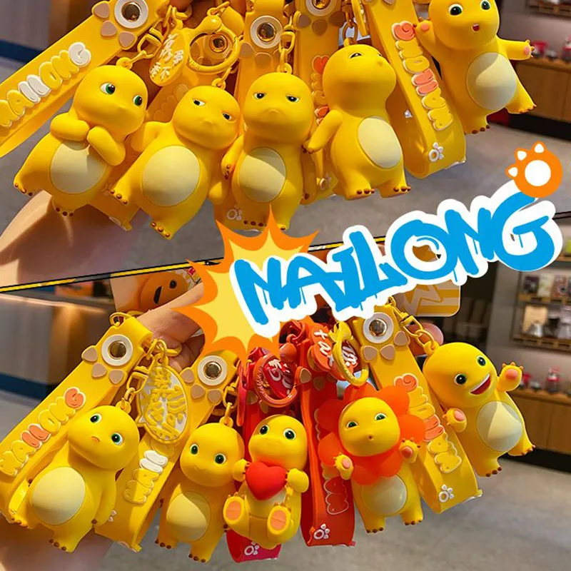 Kawaii Milk Dragon School Bag Hanger roztomilý karikatúra Anime Bubble Pudding Multi tvarovaný tučný drak pár kľúče kľúče pre dievčatá darček