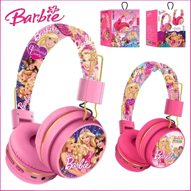 Kawaii Miniso Barbie Wireless Bluetooth slúchadlá y2k 3D stereofónna náhlavná súprava Lady Dámy upevnené za hlavu Bluetooth hudobné náhlavné súpravy Prítomné