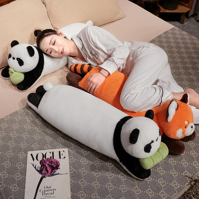 Kawaii panda dlhý hod. Vankúš Smejný upokojujúci objatie vankúš Red panda zadný vankúš