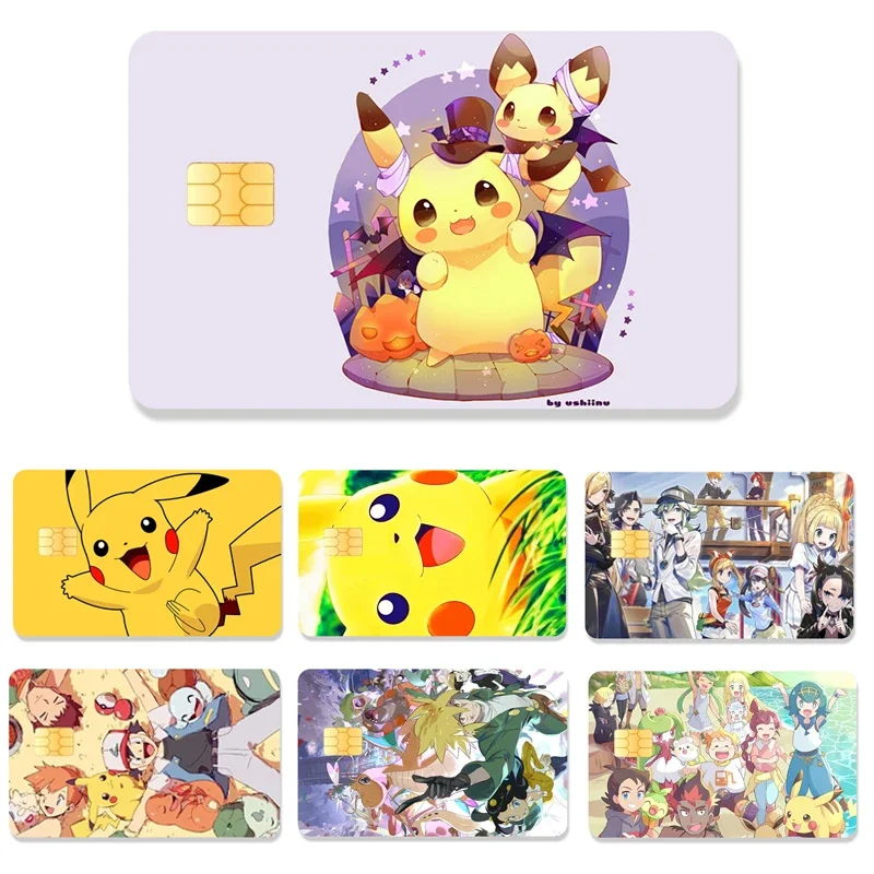 Kawaii Pokemon PVC Sticker Pikachu Nepremokavá anime filmová páska Koža pre kreditnú kartu Dibetné nálepky Darček