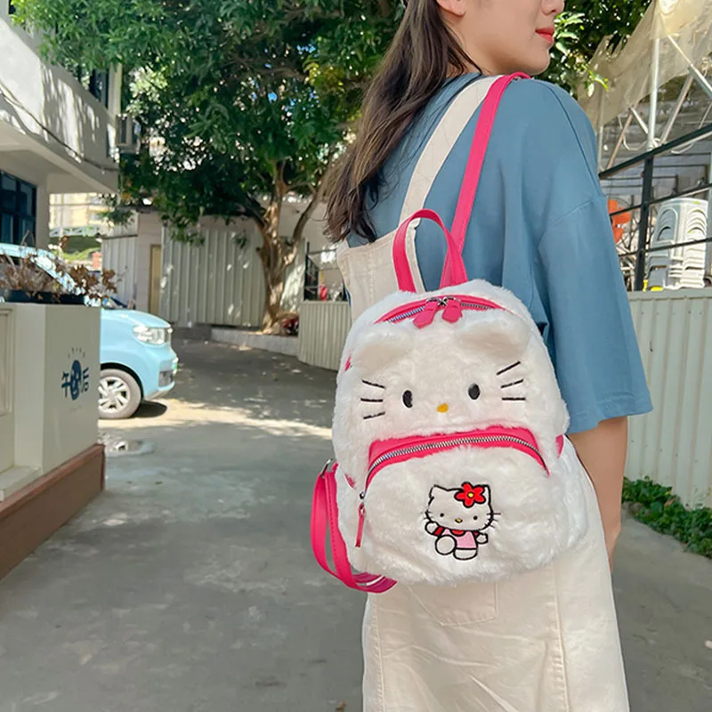 Kawaii Sanrio Hello Kitty batoh Pom pom Purin Kuromi plyšová taška anime módne ženy yk2 školská taška s vysokou kapacitou taška darček