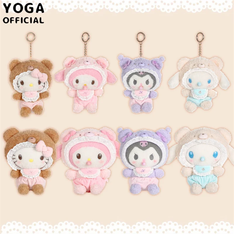 Kawaii Sanrio Hello Kitty My Melody Cinnamoroll 15 cm Plyšová bábika Pendant Baby Series Keychain Bag prívesok 20 cm bábika narodeniny darček