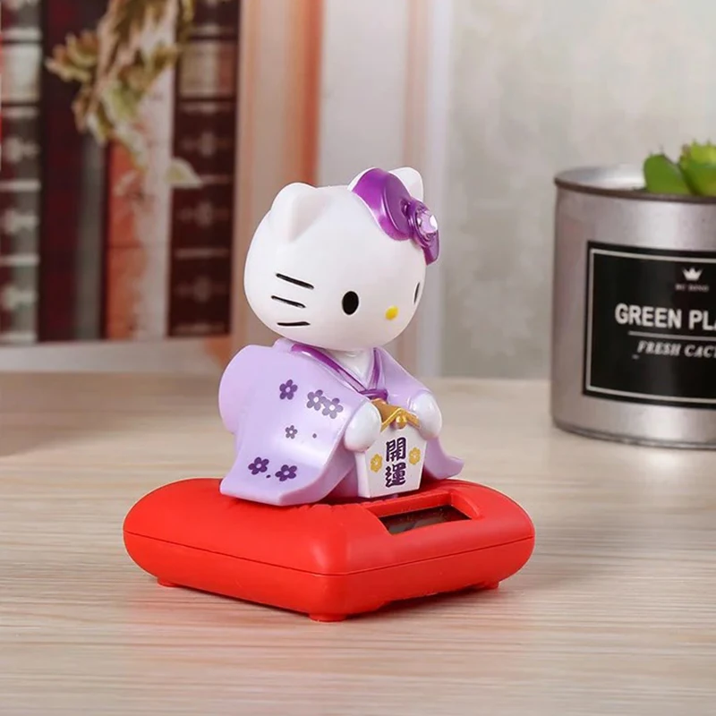 Kawaii Sanrio Hello KittYS roztomilé auto Solar Slug Dekorácie Desktop Domov Doplnok