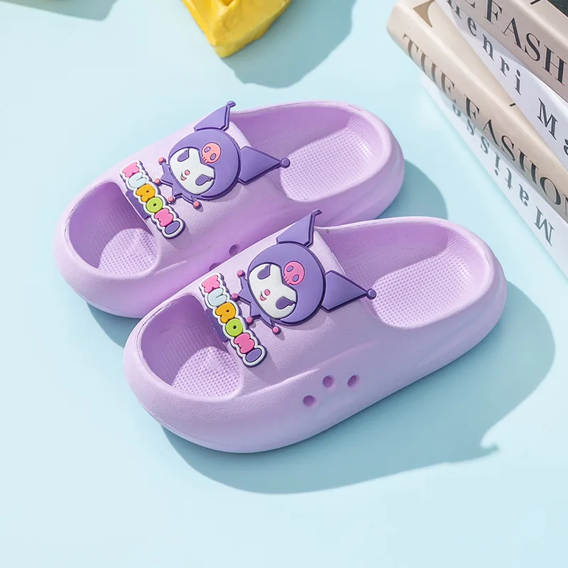 Kawaii Sanrio Kuromi Melody Hello Kitty Detské papuče vonkajšie protišmykové sandále odolné voči opotrebovaniu