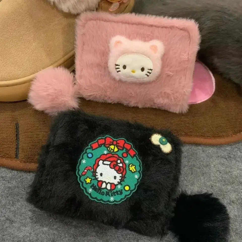 Kawaii Sanrio plyšová taška pre ženy karikatúra Hello Kitty Kuromi Coin Card Bags