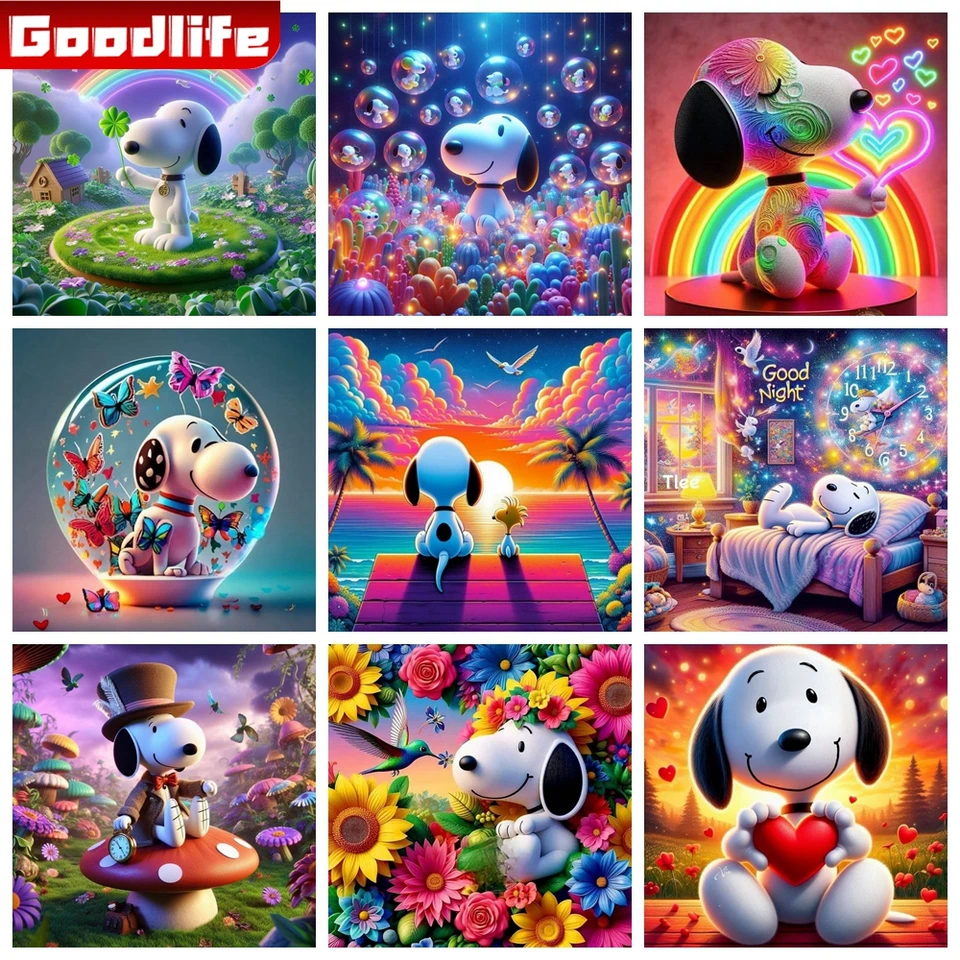 Kawaii Snoopy Cartoon Comics 5D DIY Diamond Painting 2024 Nové príchody krížový steh sit