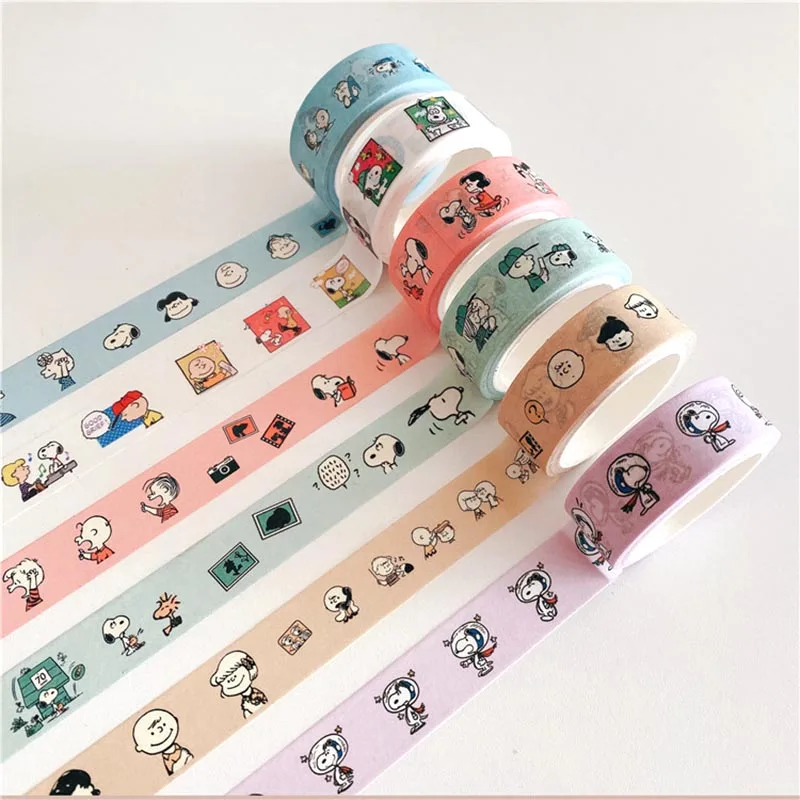 Kawaii snoopy washi nálepky pásky karikatúra scrapbooking diy dekoratívny tesniaci nálepka album štítok