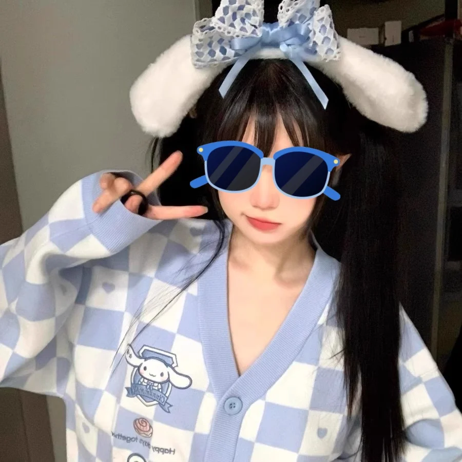 Kawaii séria plyšová čelenka Kuromi My Melody Cinnamoroll Anime Anime roztomilý kreslený plyšový uší čelenka vlasové doplnky darček