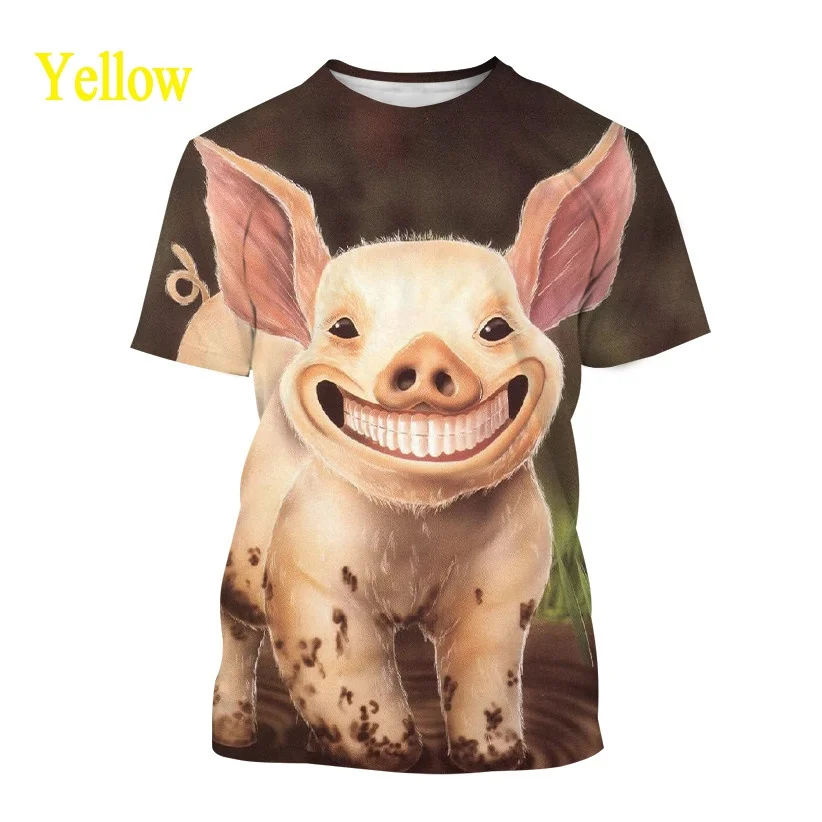 Kawaii T košele Hip Hop 3D tlač Funny ošípané deti Tieň