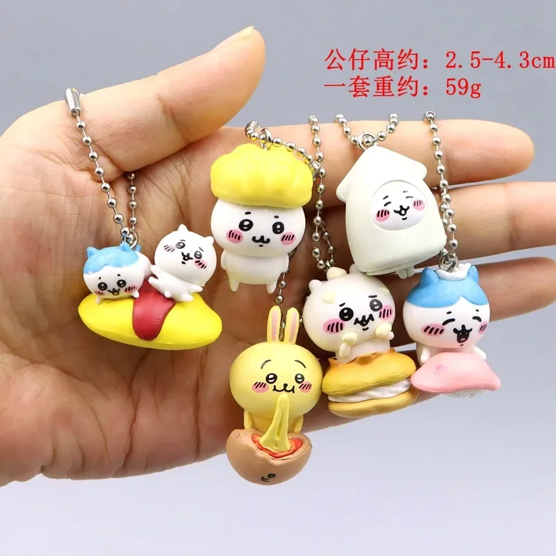 Kawaii ちいかわ prívesok ハチワレ うさぎ うさぎ Keychains Bag mobilný telefón Klávesnica Špongie prívesok vrecka Klávesové kľúče Pár Charmové príslušenstvo