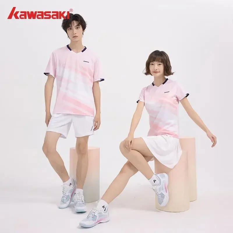 Kawasaki Badminton Clothing pre mužov a ženy, tričko s krátkym rukávom, rýchle sušenie, súťažné oblečenie, B1970