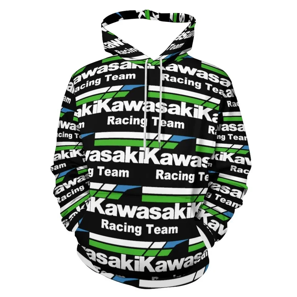 Kawasaki mikina extrémne športové pánske odevy ulica Nadmerná kapucňa dobrodružstvo vysokokvalitné motocyklové uniformy unisex mužov