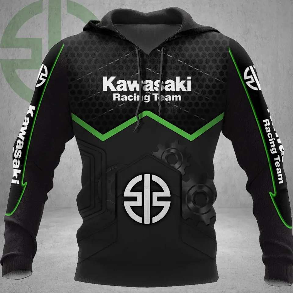 Kawasaki mikina motocykla Uniforma nadmerne veľkolepá kapucňa unisex pánske oblečenie Extreme športové detské závodné obleky vysoko kvalitné pánske