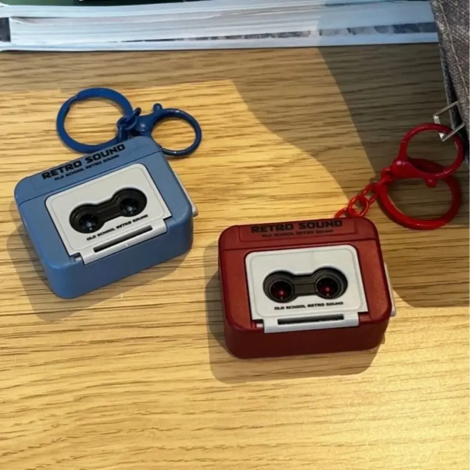 Kazetový reťazec hudobného reťazca Vintage Pripomínajte si nástenná kľúče držiaka Mini Player Storage Box Držiteľ úložného priestoru