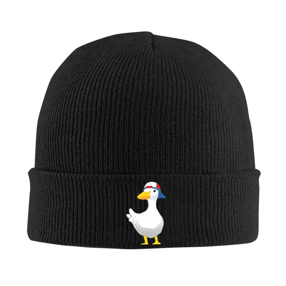 Kačica shuba kapota klobúky vtipná kačica pletená klobúk dospelý unisex hip hop hip hopové teplé čiapky s čiapkami jesenné vonkajšie grafické čiapky