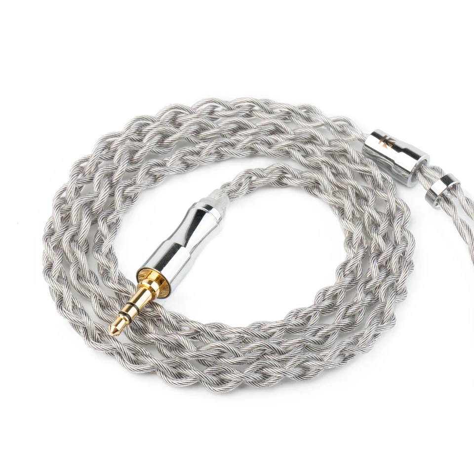 KBEAR CORD 6N GRAPHENE+4N OFC Strieborné spletené spletené vylepšené kábel s MMCX/2PIN
