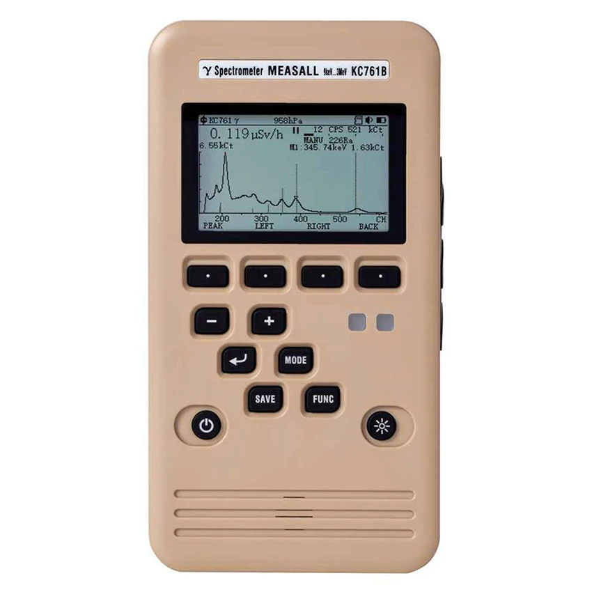 KC761B spektrometra vreckového energetického spektra analyzátora jadrového žiarenia Alarm Geiger Counter Radiation Detection pre rádioaktivi
