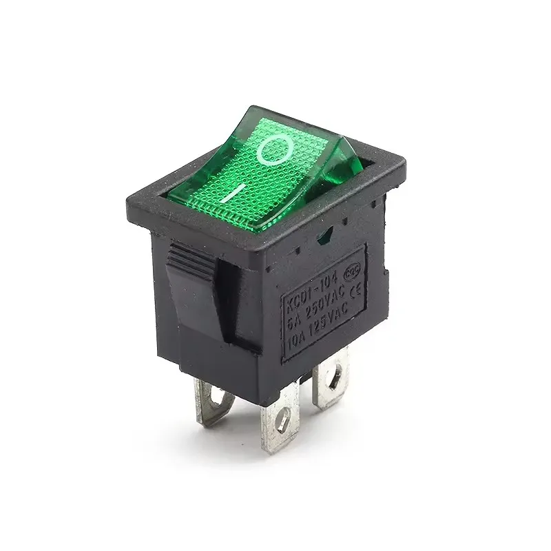 KCD1-104 Elektronický mini mikro napájanie 4 pin so spínačom ľahkého morského vahadla zelená LED dióda