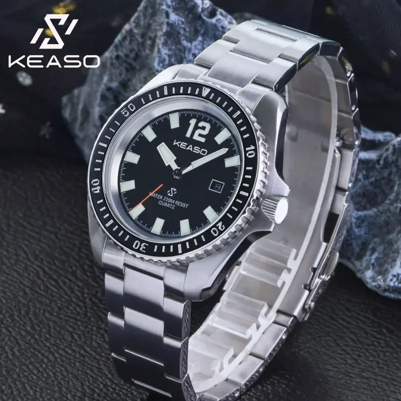 Keaso Men Quartz Watch Ceramic Bram Ronda507 Quartz Move